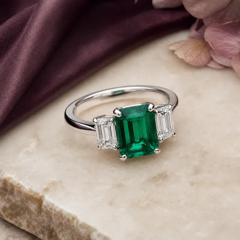 Luxury emerald ring